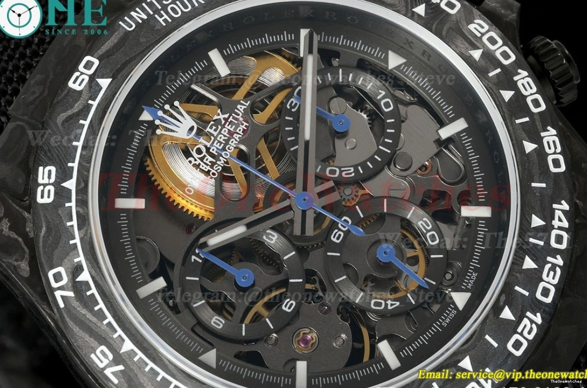 40mm Carbon Diw Dial Daytona N6F Black Skeleton NY DD4801 0127